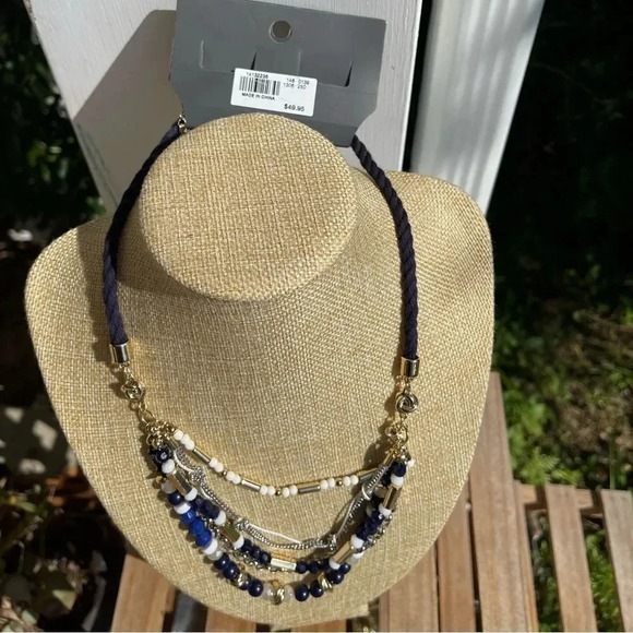 Fashion Elegant Blue MultiColor Stone Slides Necklace, NEW🌸NWT - Picture 5 of 8